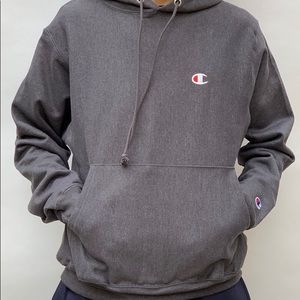 Champion Reverse Weave Small Logo Black Hoodie